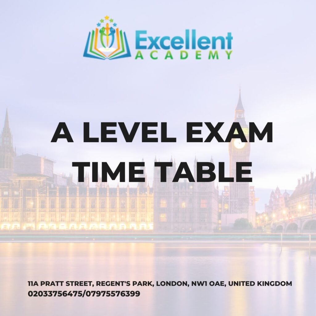 a level exam time table