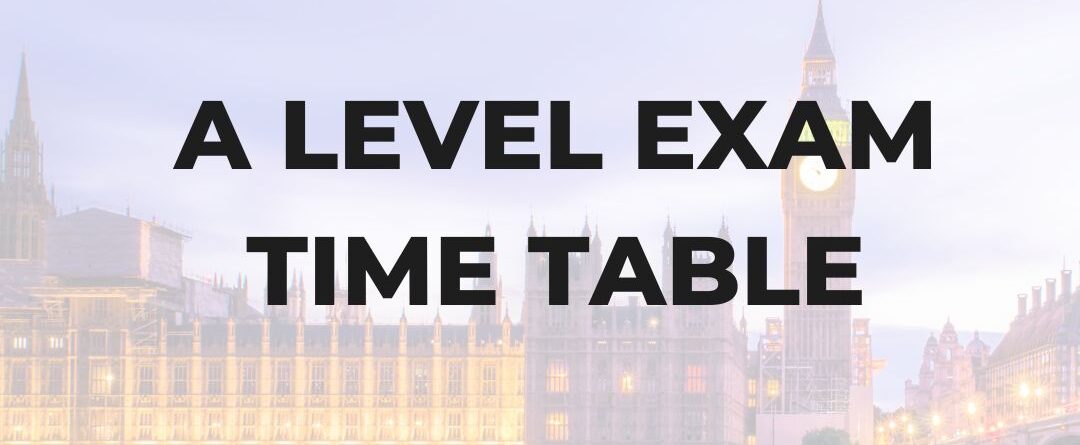 a level exam time table